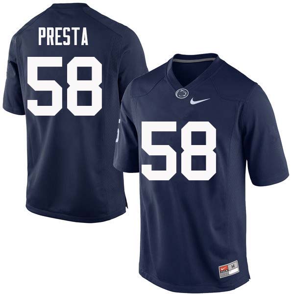 NCAA Nike Men's Penn State Nittany Lions Evan Presta #58 College Football Authentic Navy Stitched Jersey UOQ3698XF